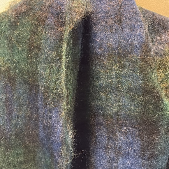 100% Mohair Scotland Vintage Plaid Scarf Shawl Stole Wrap - Picture 6 of 6